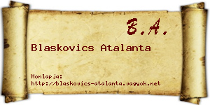 Blaskovics Atalanta névjegykártya